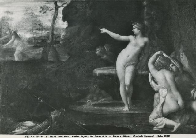 Alinari, Fratelli — Bruxelles, Musées Royaux des Beaux Arts - Diana e Atteone (Annibale Carracci) — insieme